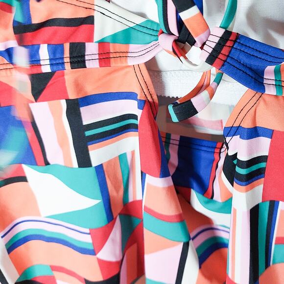 Eco Beach Geometric Strappy Back Tankini Top XL - Picture 6 of 9